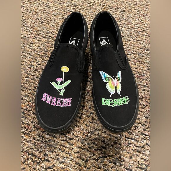 NWOT Vans Black SlipOn Platform Awaken Desire Glow in the Dark  Men 9 women 10.5 main image 6